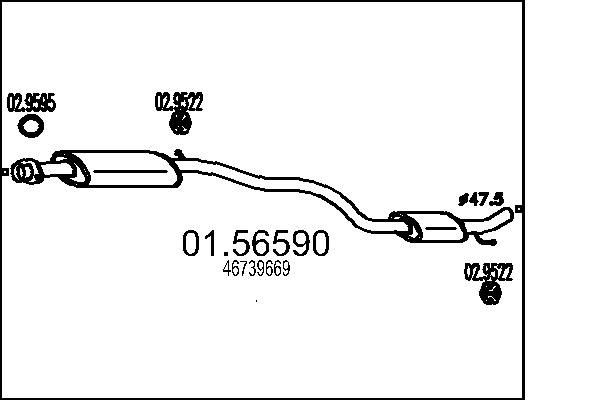 MTS Marmitta centrale 01.56590 MTS 01.56590 Marmitta centrale 2600 Spider (106) prezzo