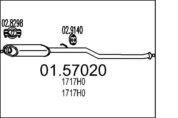 MTS Vidējais izpl. gāzu trokšņa slāpētājs 01.57020 MTS 01.57020 Vidējais trokšņa slāpētājs Dispatch II Platform / Chassis cena