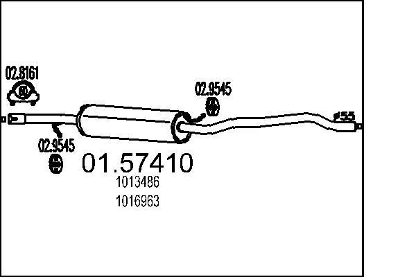 MTS Marmitta centrale 01.57410 MTS 01.57410 Scarico centrale Ford KA RU8 originali prezzo