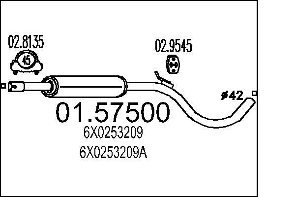 Mittelschalldämpfer MTS 01.57500 MTS 01.57500 MSD VW LUPO 2002 Kosten