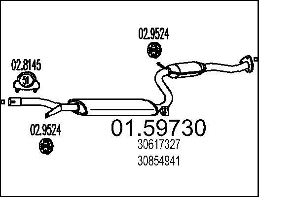 MTS Kesksummuti 01.59730 01.59730 Kesksummuti VOLVO V40 Kombi MTS
