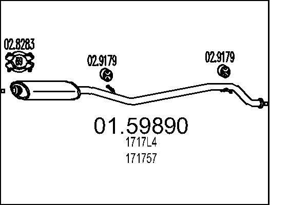 MTS Silencieux intermédiaire 01.59890 MTS 01.59890 Silencieux intermédiaire 308 Phase 2 d'origine prix