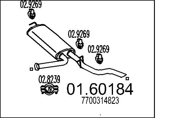 MTS Marmitta 01.60184 MTS 01.60184 Marmitta posteriore Kadett A Sedan prezzo