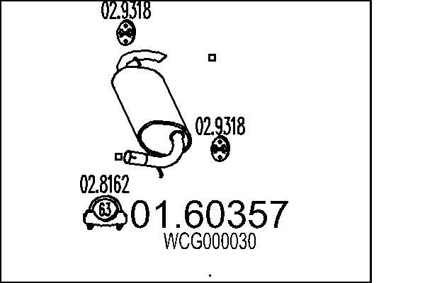 Marmitta MTS 01.60357 MTS 01.60357 Marmitta posteriore LAND ROVER FREELANDER 2000