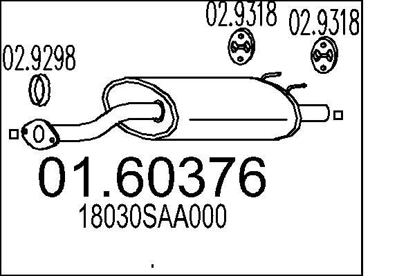 MTS Lõppsummuti 01.60376 MTS 01.60376 Summuti pütt Honda Civic 9 Tourer odava hinnaga