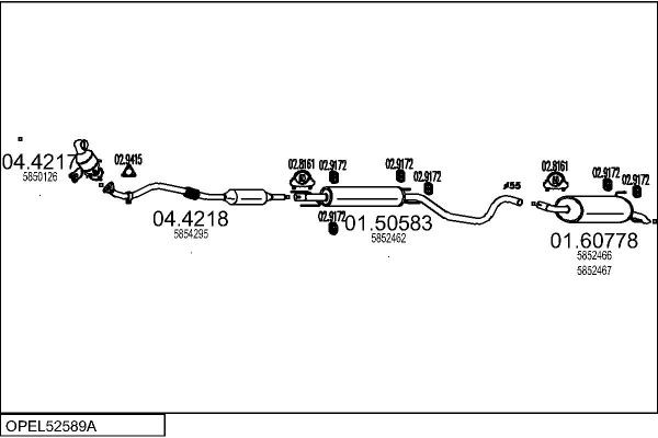 MTS Izplūdes gāzu trokšņa slāpētājs (pēdējais) 01.60393 Izplūdes gāzu trokšņa slāpētājs MTS Mitsubishi SPACE WAGON 01.60393