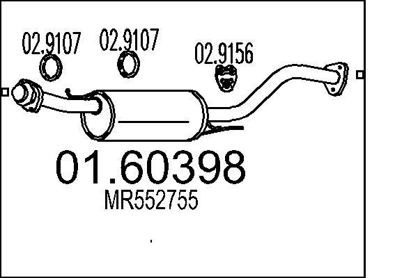 MTS Einddemper 01.60398 Einddemper, uitlaat MTS PAJERO SPORT 01.60398 goedkoop