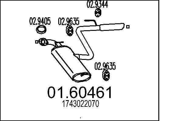 Marmitta MTS 01.60461 MTS 01.60461 Marmitte sport e universale Toyota CELICA 2004