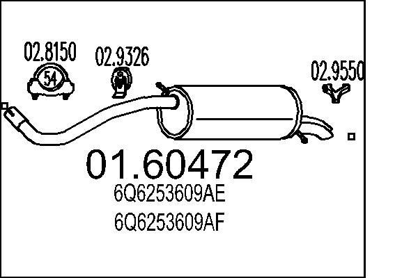 MTS Marmitta 01.60472 MTS 01.60472 Scarico Skoda FABIA originali