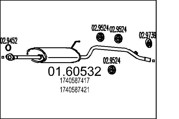 Silencieux arrière MTS 01.60532 MTS 01.60532 Silencieux d'échappement DAIHATSU TERIOS 2007