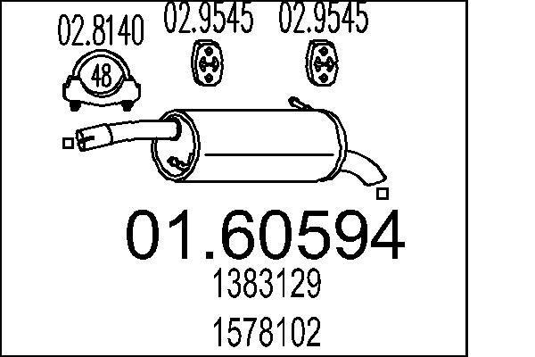 MTS Endschalldämpfer 01.60594 01.60594 MTS Endschalldämpfer Ford Transit Custom Bus Kosten