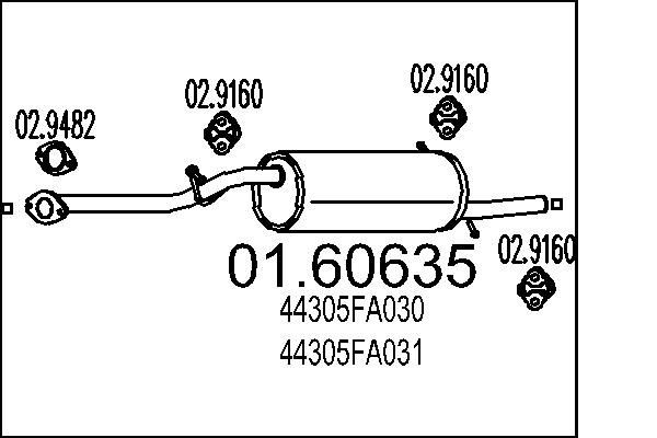 MTS Marmitta 01.60635 MTS 01.60635 Scarico Subaru Legacy BM prezzo