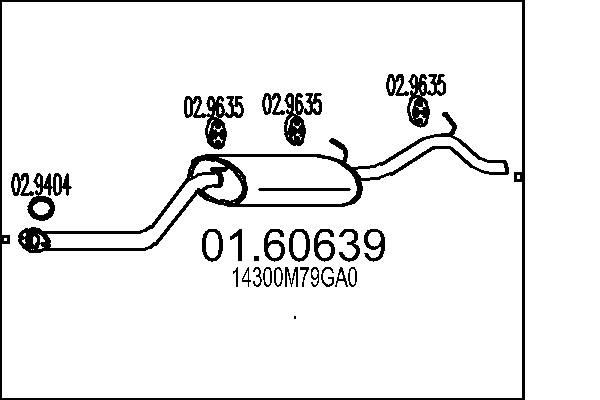 Bagpotte MTS 01.60639 MTS 01.60639 Udstødning bagpotte SUZUKI ALTO 2015