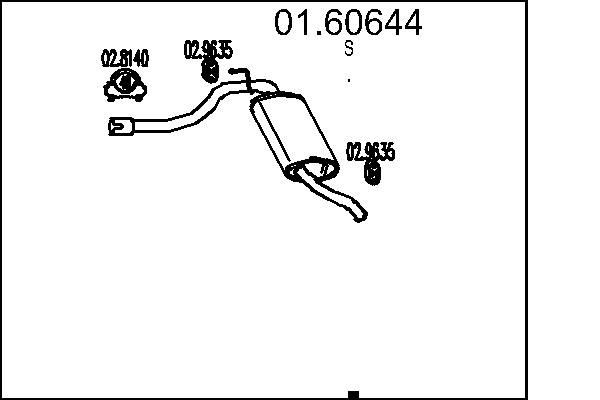 MTS Takaäänenvaimentaja 01.60644 01.60644 MTS Takapönttö SUZUKI JIMNY