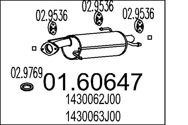 MTS Marmitta 01.60647 MTS 01.60647 Scarico Suzuki SX4 Sedan prezzo