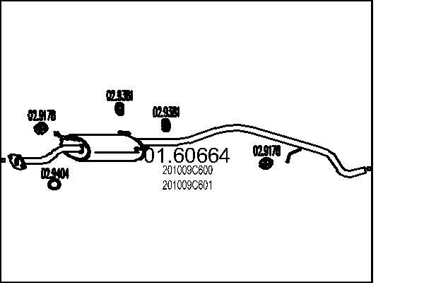 MTS Bagpotte 01.60664 Lyddæmper udstødning MTS Nissan MAXIMA 01.60664