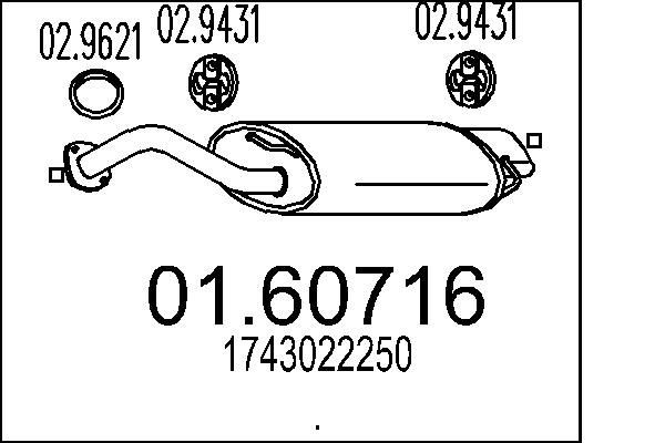 Lõppsummuti MTS 01.60716 MTS 01.60716 Summuti pütt TOYOTA COROLLA 2001