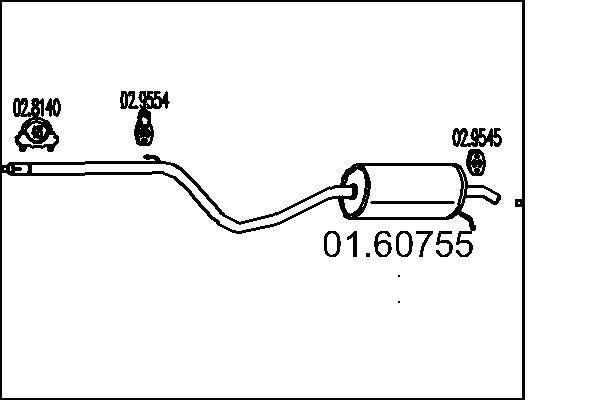 Bakre ljuddämpare MTS 01.60755 MTS 01.60755 Slutdämpare VW FOX 2014