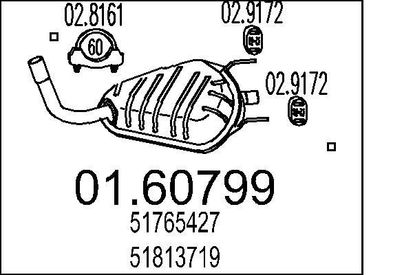 MTS Lõppsummuti 01.60799 Summuti pütt MTS Alfa Romeo STELVIO 01.60799