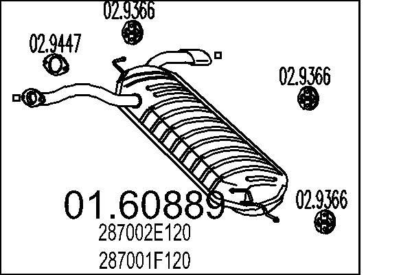 MTS Lõppsummuti 01.60889 MTS 01.60889 Summuti pütt Hyundai i30 Fastback odav
