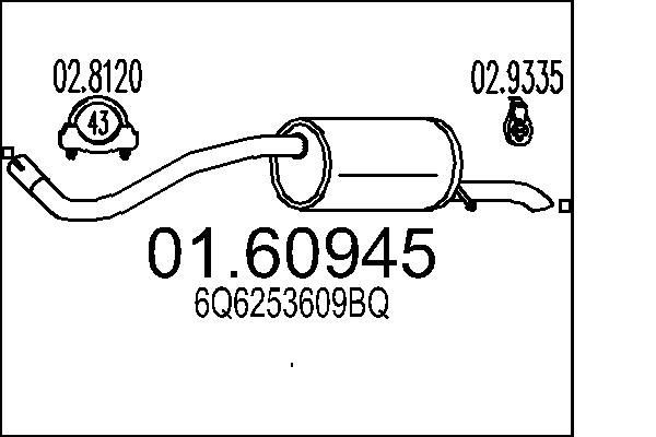 Lõppsummuti MTS 01.60945 MTS 01.60945: Summuti pütt Volkswagen TOUAREG 2002