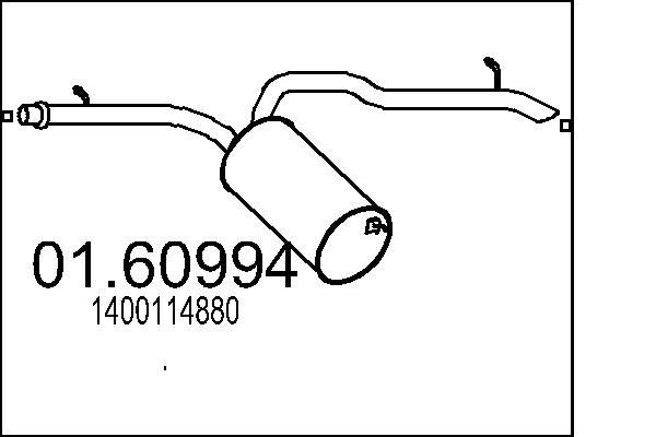 MTS Koncový tlmič výfuku 01.60994 MTS 01.60994 originálne Koncový tlmič výfuku Fiat 1500 cena