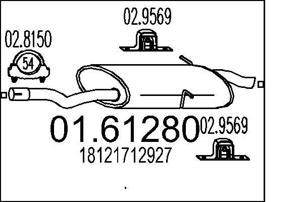 MTS Takaäänenvaimentaja 01.61280 hinta BMW E61 Takavaimennin 01.61280 MTS