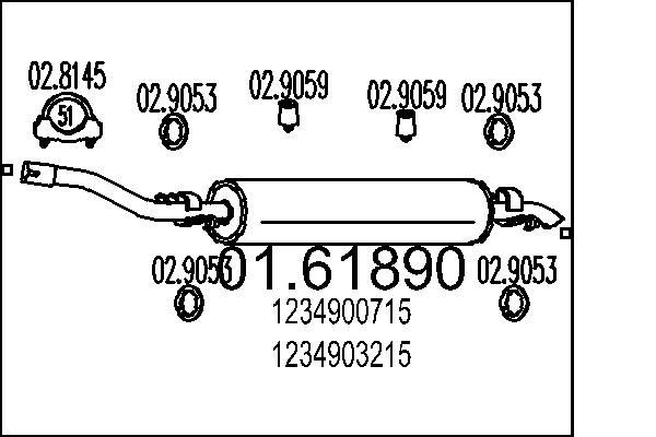 MTS Lõppsummuti 01.61890 MTS 01.61890 Summuti pütt Mercedes W245 hind