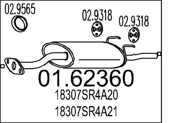 MTS Silencieux arrière 01.62360 MTS 01.62360 Silencieux de pot d'échappement Honda Jazz gd prix