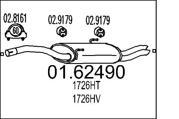 MTS Bakre eksospotte 01.62490 MTS 01.62490 Bakre eksospotte