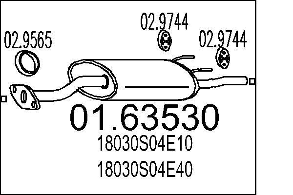 MTS Silencieux arrière 01.63530 MTS 01.63530 Silencieux arrière Honda Jazz gd pas cher