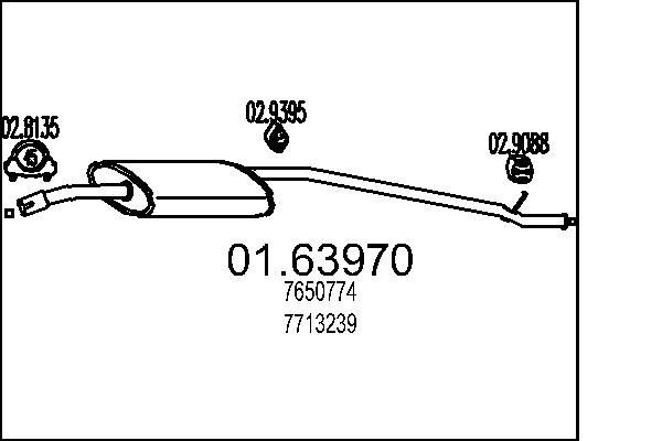 MTS Marmitta 01.63970 01.63970 Marmitta posteriore KIA STINGER MTS costo