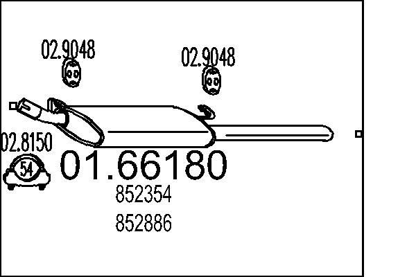 MTS Marmitta 01.66180 MTS 01.66180 Marmitta posteriore Opel Vectra A CС prezzo
