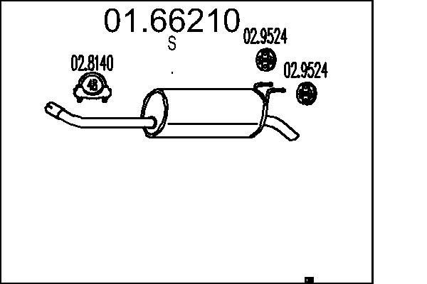 Πίσω σιλανσιέ MTS 01.66210 MTS 01.66210 Καζανάκι FIAT MULTIPLA 2003