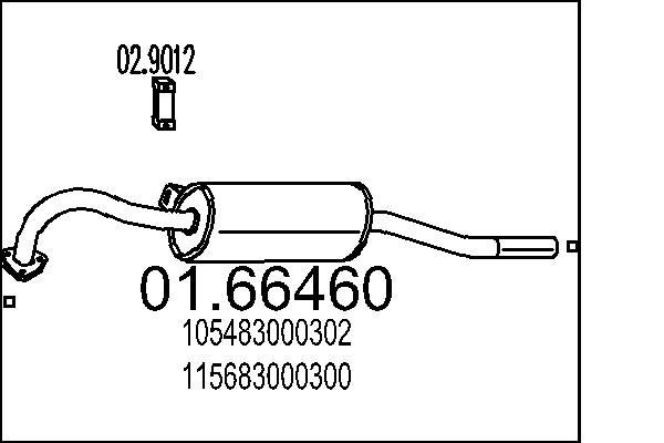 MTS Lõppsummuti 01.66460 Summuti pütt MTS Alfa Romeo STELVIO 01.66460