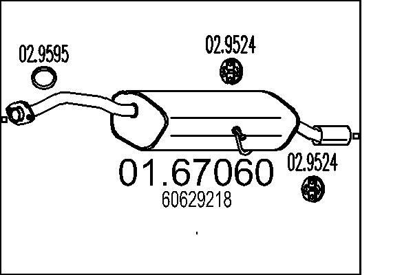 MTS Lõppsummuti 01.67060 01.67060 Summuti pütt ALFA ROMEO STELVIO MTS
