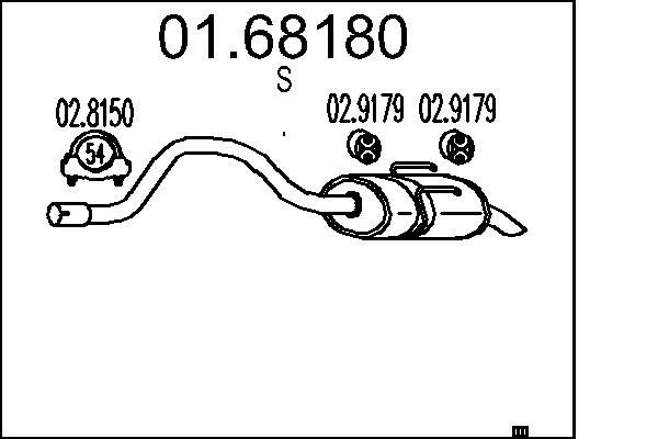 MTS Lõppsummuti 01.68180 Summuti pütt MTS Renault SUPER 5 01.68180