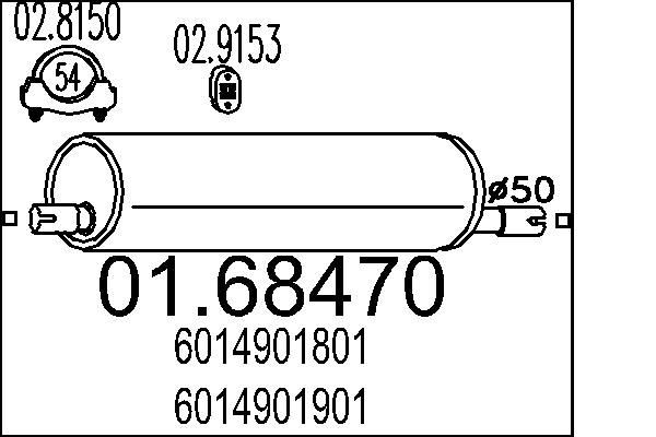 MTS Rear silencer 01.68470 MTS 01.68470 Mercedes X164 exhaust silencer universal and sports price
