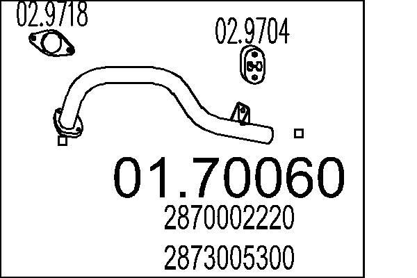 MTS Výfukové potrubie 01.70060 MTS 01.70060 Vyfukove potrubie Hyundai Galloper 1 cena