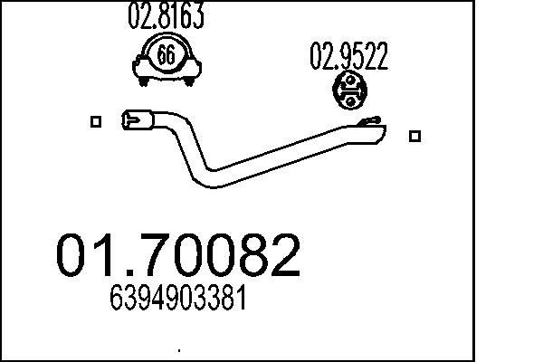 MTS Eksosrør 01.70082 MTS 01.70082 Eksosrør Mercedes B-Klasse W245 pris
