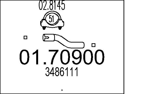 MTS Výfukové potrubie 01.70900 Vyfukove potrubie MTS Volvo 440 K 01.70900