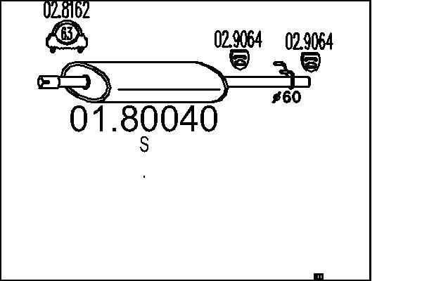 MTS Marmitta centrale 01.80040 MTS 01.80040 Scarico centrale Mercedes Sprinter 906 Camion pianale prezzo