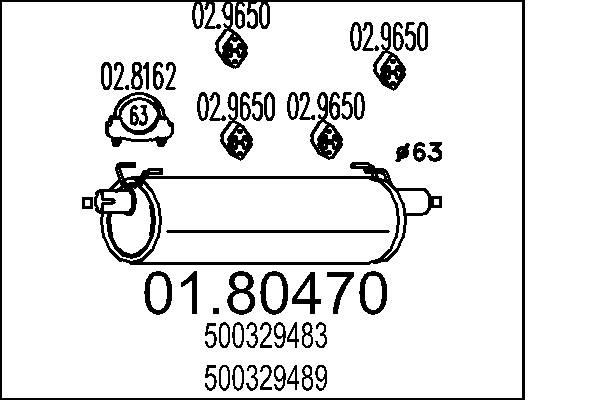 MTS Mittelschalldämpfer 01.80470 01.80470 MTS Iveco Daily 3 Mittelschalldämpfer Preis