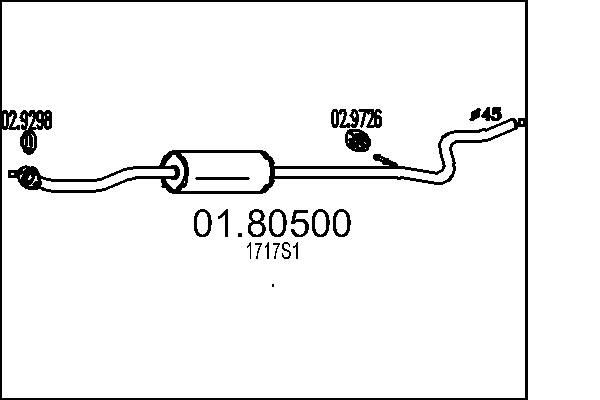 Mittenljuddämpare MTS 01.80500 MTS 01.80500: Resonator avgassystem Citroen C3 2014