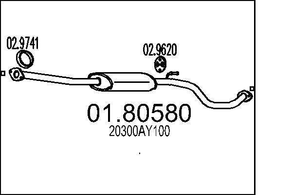 MTS Marmitta centrale 01.80580 01.80580 costo Marmitta centrale MTS NISSAN CHERRY