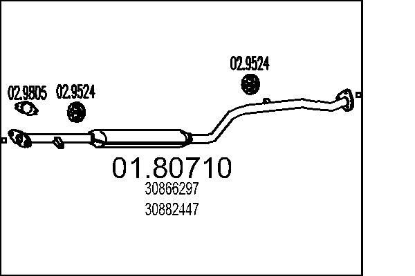 MTS Kesksummuti 01.80710 01.80710 Kesksummuti MTS VOLVO V40 Kombi