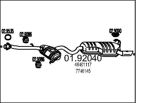 MTS Panela de escape traseira 01.92040 MTS 01.92040 Panela de escape traseira