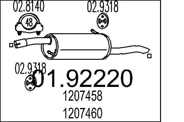 MTS Lõppsummuti 01.92220 MTS 01.92220 Summuti pütt Ford Kuga Mk1 hind