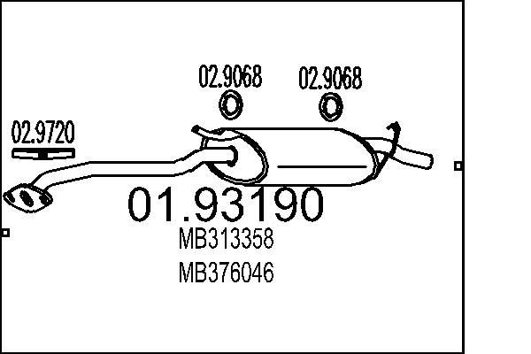 Πίσω σιλανσιέ MTS 01.93190 MTS 01.93190: Τελικό εξάτμισης Mitsubishi SPACE WAGON 2005