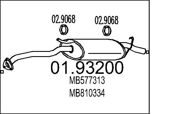 Πίσω σιλανσιέ MTS 01.93200 MTS 01.93200 Πίσω σιλανσιέ Mitsubishi SPACE WAGON 2003
